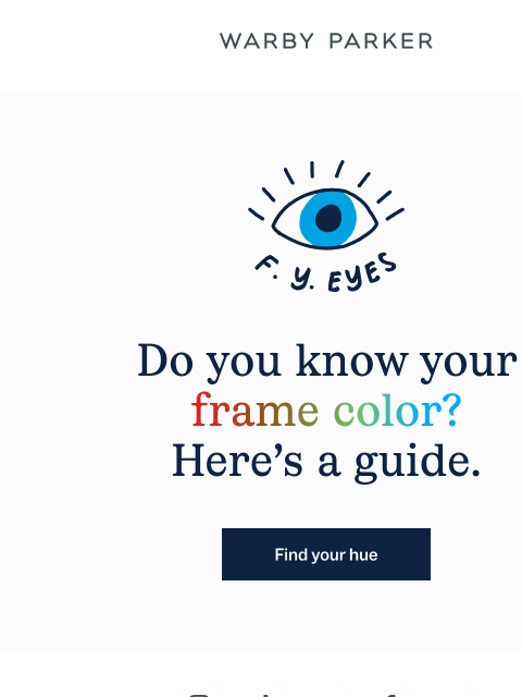 warbyparker newsletter: Choose your color