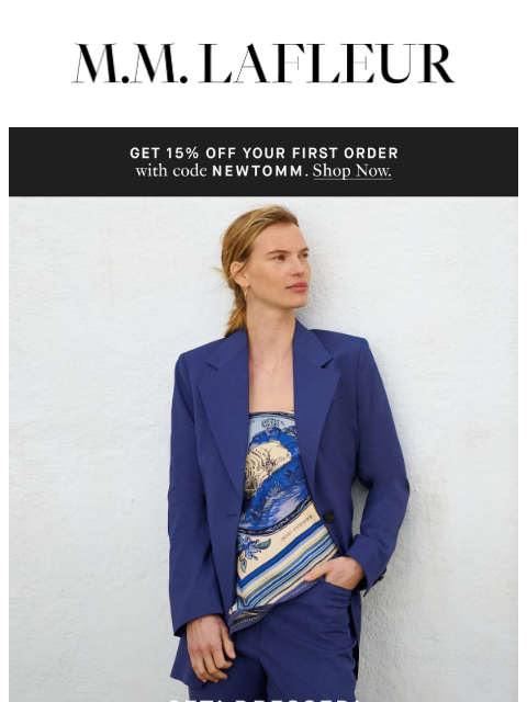 mmlafleur newsletter: Workwear made (gasp!) fun.