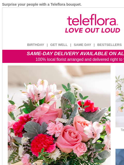teleflora newsletter: Reward Hard Workers 💗 Enjoy 25% Off