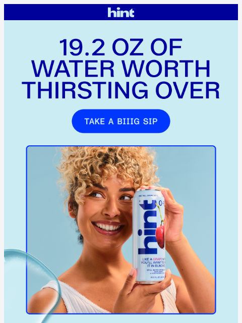 drinkhint newsletter: NEW 19.2 oz still cans 🎉
