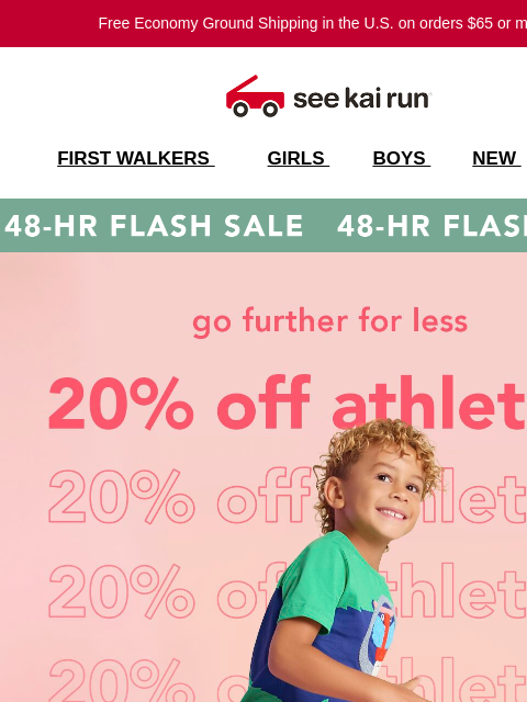 seekairun newsletter: 2 Days Only – 20% off Athletic Styles!