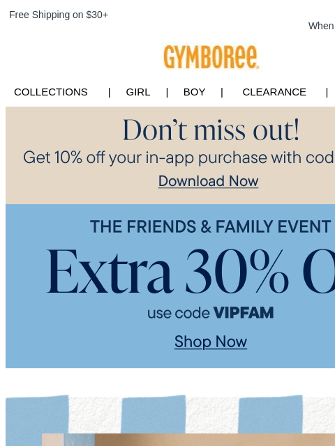 gymboree newsletter: Beach-Ready Looks? We've got them All + 30% Off Yo...