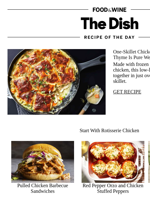 foodandwine newsletter: One-Skillet Chicken Potpie