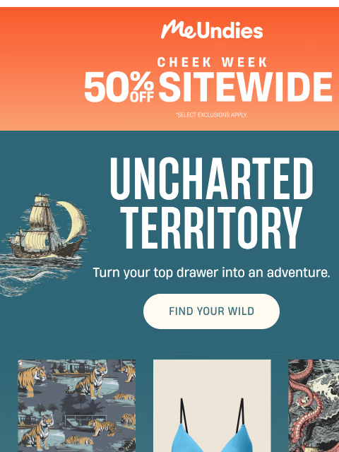 meundies newsletter: Go wild with these new prints 🐙🐯