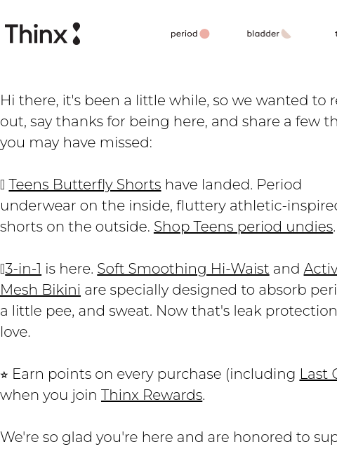 shethinx newsletter: A quick hello 🥰