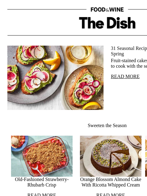 foodandwine newsletter: 31 Seasonal Recipes You Should Make This Spring