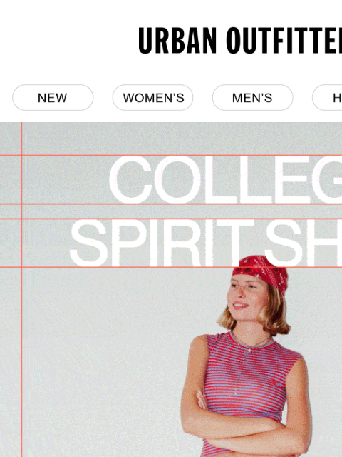 urbanoutfitters newsletter: 📣 Now Open: College Spirit Shop 🤸