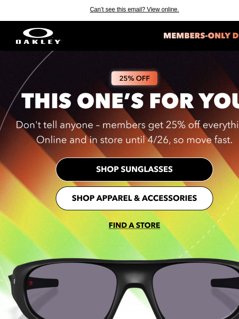 oakley newsletter: 25% Off Now. Ready To Save?