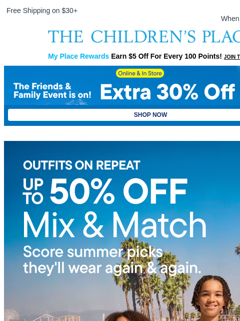 childrensplace newsletter: Their Mix & Match Game? Strong! 🙌