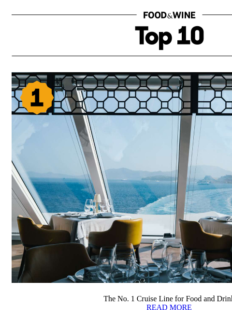 foodandwine newsletter: The No. 1 Cruise Line for Food and Drink