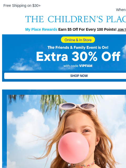 childrensplace newsletter: A Little Something for Friends & Family 💙