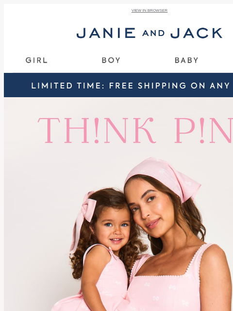 janieandjack newsletter: Surprise: free shipping for one more day