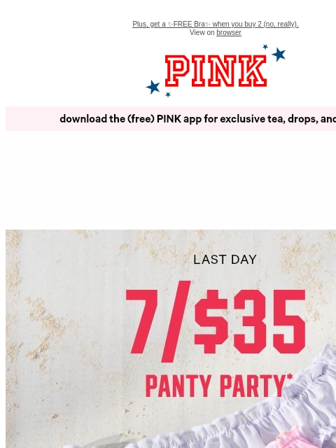 vspink newsletter: 🎀 New 7/$35 PINK Wink™ Panties 🎀