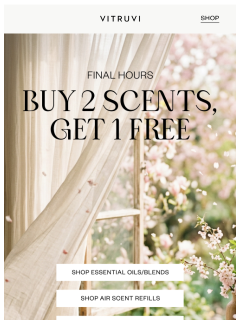 vitruvi newsletter: Final Hours For A FREE Scent! 🌷