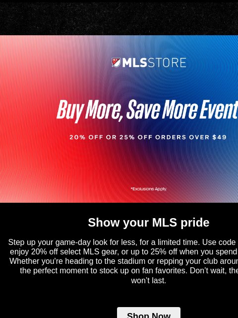 mlssoccer newsletter: Score savings on MLS gear today