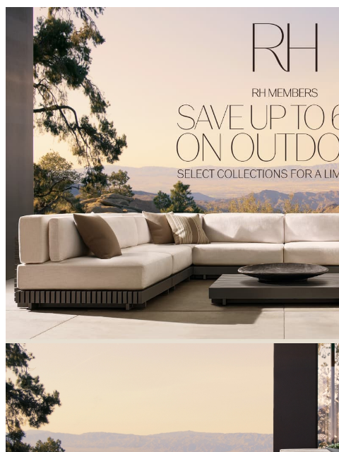 rh newsletter: Now Save Up to 60% on All-Weather Aluminum Outdoor...