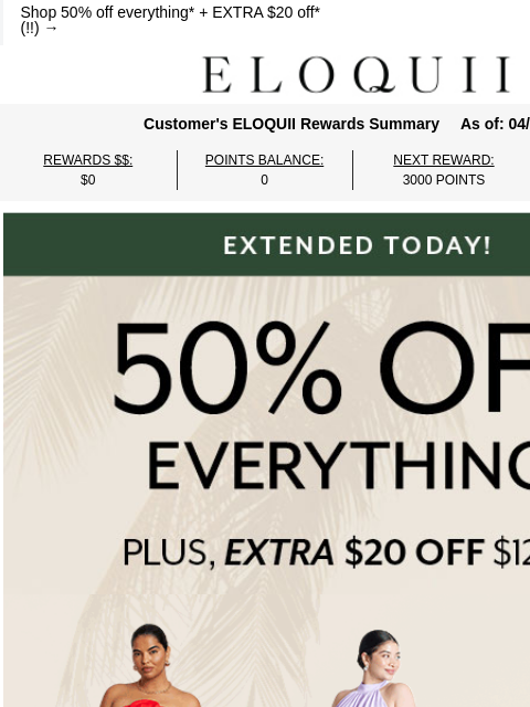 eloquii newsletter: PLOT TWIST: extended 'til midnight