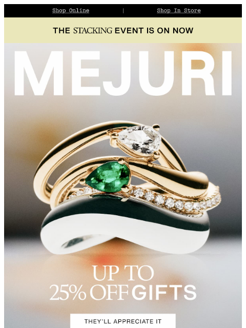 mejuri newsletter: Strategic Gifting