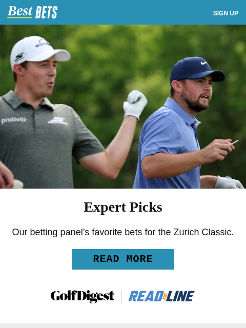 golfdigest newsletter: Our favorite bets for the Zurich Classic