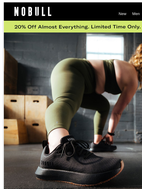 nobullproject newsletter: 20% Off Almost Everything. NOBULLshit.