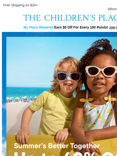 childrensplace newsletter: Up to 60% OFF Entire Site + Extra 30% OFF!