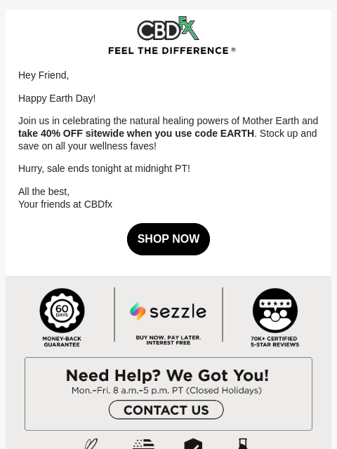 cbdfx newsletter: Hurry, 40% OFF sitewide ends tonight at midnight P...