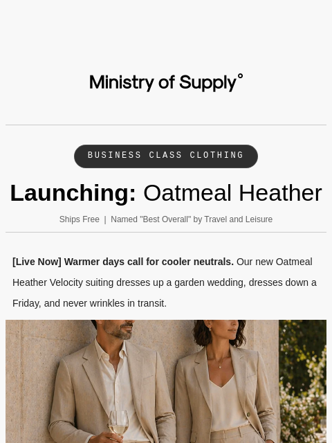 ministryofsupply newsletter: Oatmeal meets Heather: LIVE NOW