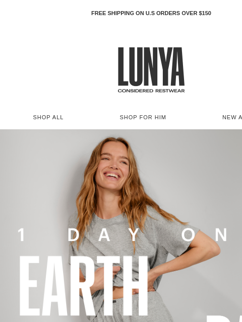 lunya newsletter: EARTH DAY SALE: 30% OFF PIMA