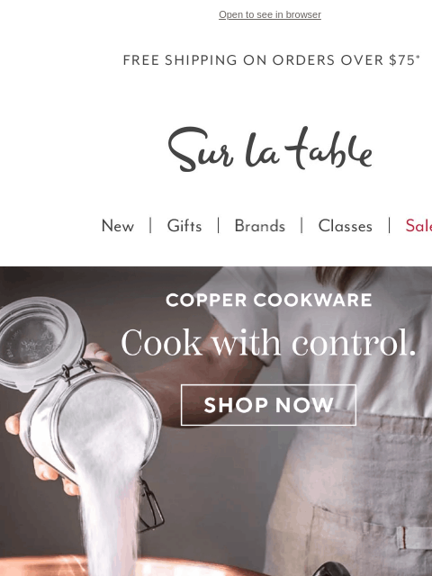 surlatable newsletter: Why chefs love copper (and you will, too).