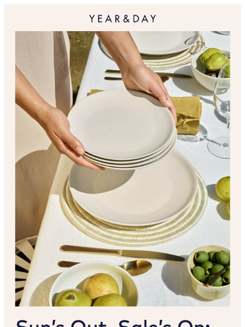 yearandday newsletter: Take it outside—15% off