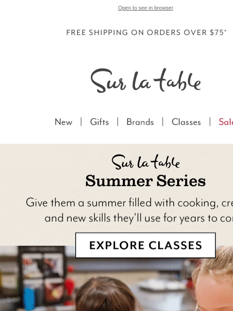 surlatable newsletter: Give your little chefs a summer of adventure.