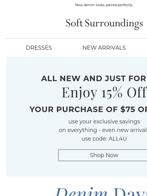 softsurroundings newsletter: Denim Days Are Here