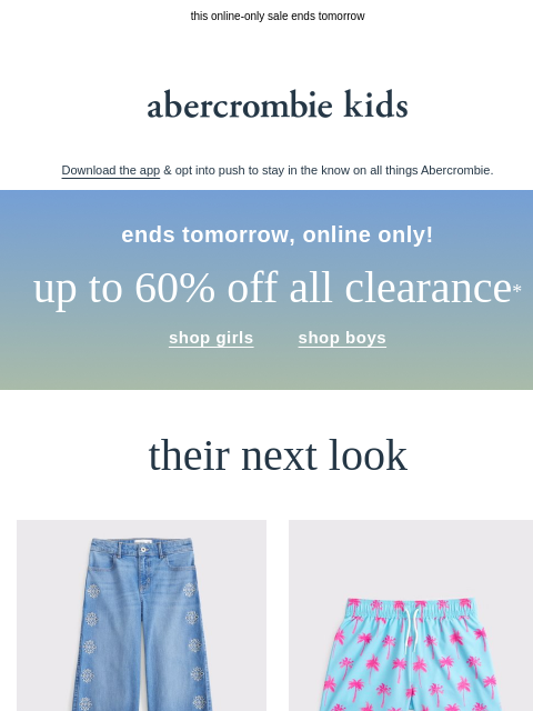 abercrombie newsletter: time is running out...