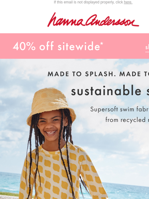 hannaandersson newsletter: 🌎 Swim For Earth Day & Every Day