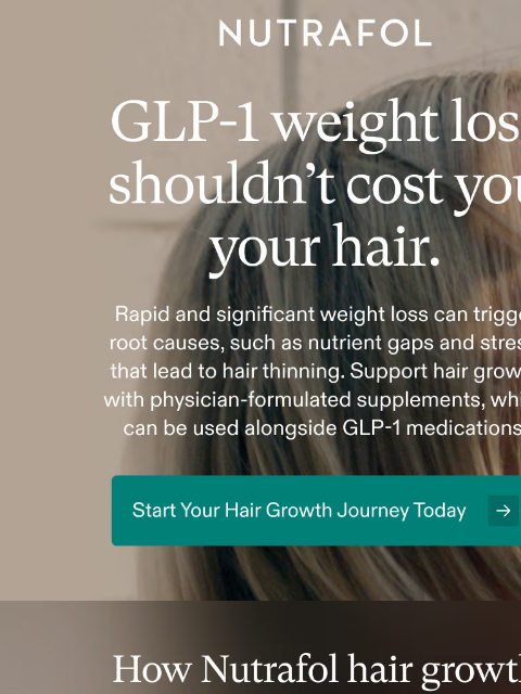 nutrafol newsletter: GLP-1s and your hair.