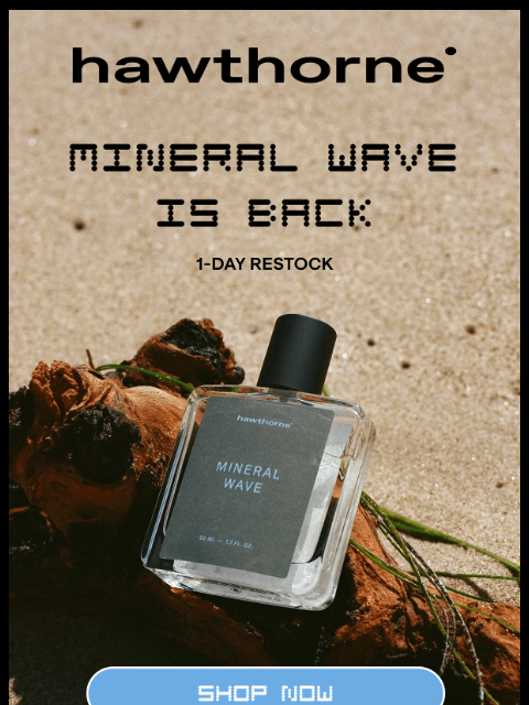 hawthorne newsletter: 1-Day Mineral Wave Restock 🌊