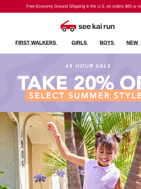 seekairun newsletter: 20% off select summer styles — 2 days only ☀️