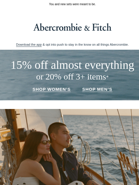 abercrombie newsletter: A season's worth of perfect pairings.