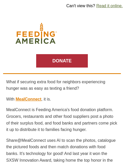 feedingamerica newsletter: All about MealConnect