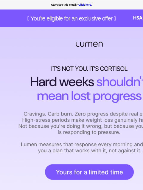 lumen newsletter: Hard week? Your metabolism felt it too.