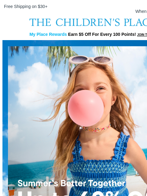 childrensplace newsletter: Sitewide Sale up to 60% OFF + EXTRA 30% OFF!