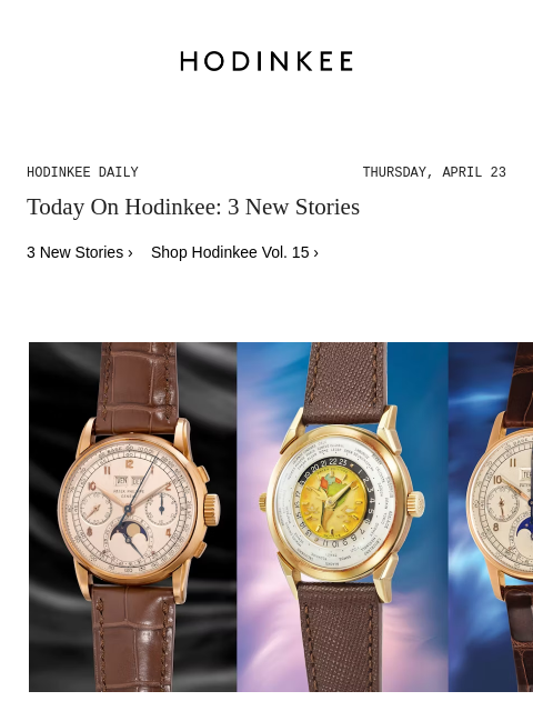 hodinkee newsletter: Hodinkee Daily | 04/23/2026