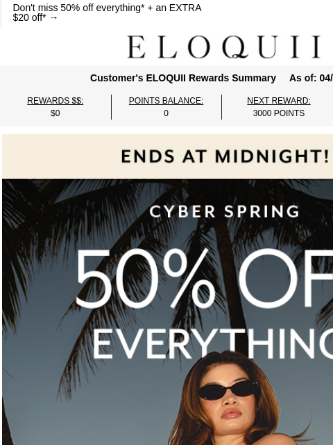 eloquii newsletter: FINAL HOURS! CYBER SPRING