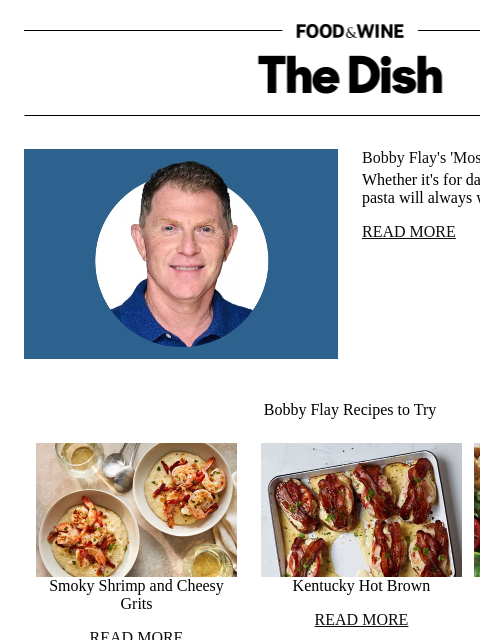 foodandwine newsletter: Bobby Flay's 'Most Requested Pasta' at Home