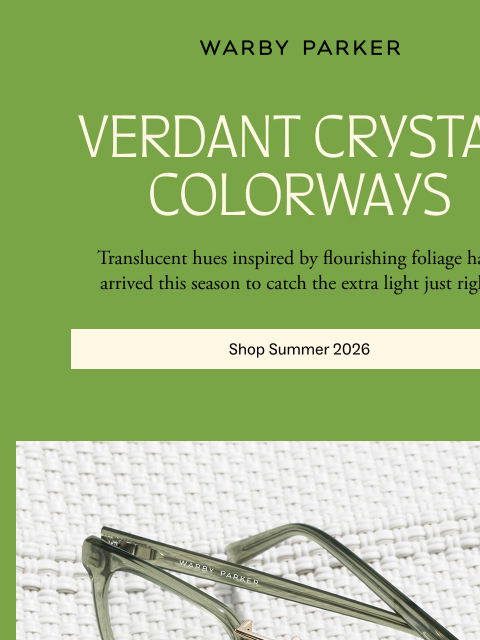 warbyparker newsletter: New, earthy crystals for summer
