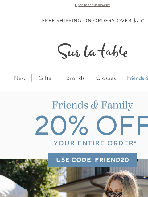 surlatable newsletter: The pan (knife, tool, set) you want is 20% off.*