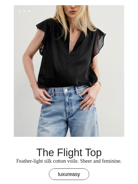 ayr newsletter: new top. easy elegance.