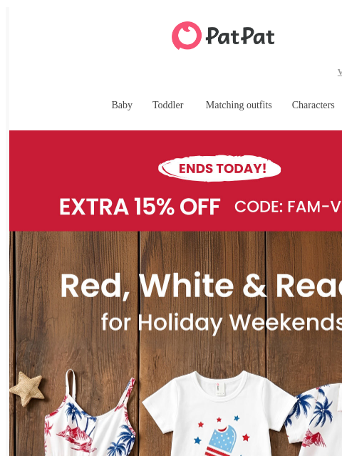 patpat newsletter: Celebrate Independence Day with Matching Family Lo...