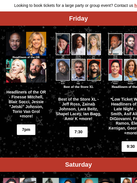 comedystore newsletter: Lineups for the Weekend are Out Now!
