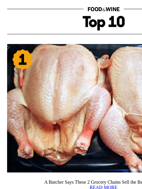 foodandwine newsletter: These 2 Grocery Chains Sell the Best Chicken